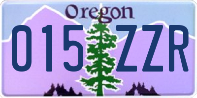 OR license plate 015ZZR