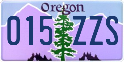 OR license plate 015ZZS