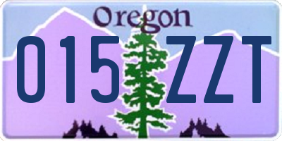 OR license plate 015ZZT