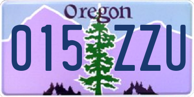OR license plate 015ZZU