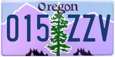 OR license plate 015ZZV