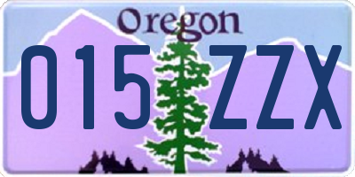 OR license plate 015ZZX