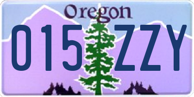 OR license plate 015ZZY
