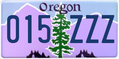 OR license plate 015ZZZ