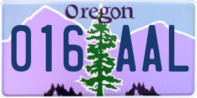 OR license plate 016AAL