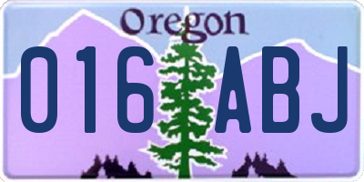 OR license plate 016ABJ