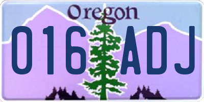 OR license plate 016ADJ