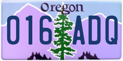 OR license plate 016ADQ