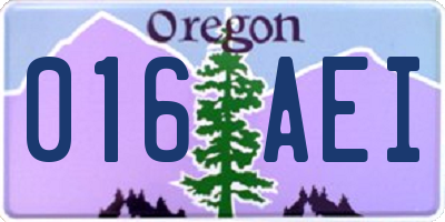 OR license plate 016AEI