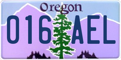 OR license plate 016AEL