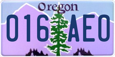 OR license plate 016AEO