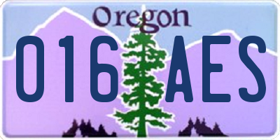OR license plate 016AES