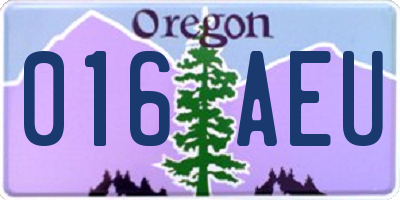 OR license plate 016AEU