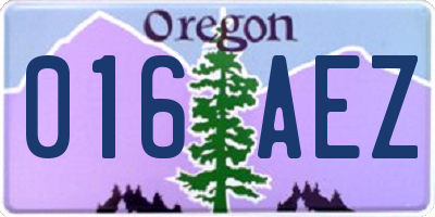 OR license plate 016AEZ