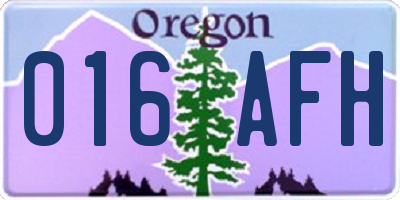 OR license plate 016AFH