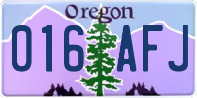 OR license plate 016AFJ