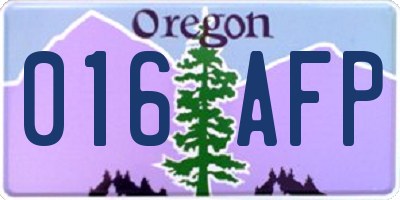 OR license plate 016AFP