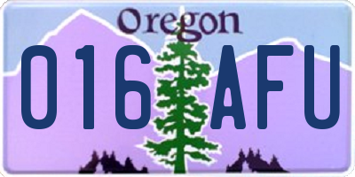 OR license plate 016AFU