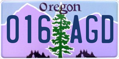 OR license plate 016AGD