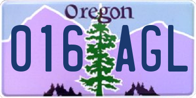 OR license plate 016AGL