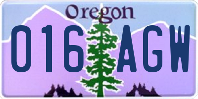 OR license plate 016AGW