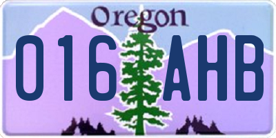 OR license plate 016AHB