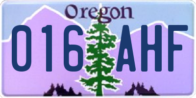 OR license plate 016AHF
