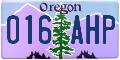 OR license plate 016AHP