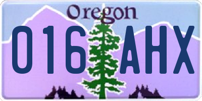 OR license plate 016AHX