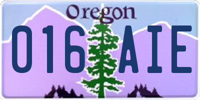 OR license plate 016AIE