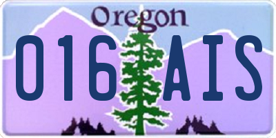 OR license plate 016AIS