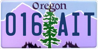 OR license plate 016AIT