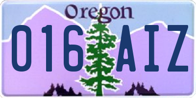OR license plate 016AIZ