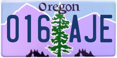 OR license plate 016AJE