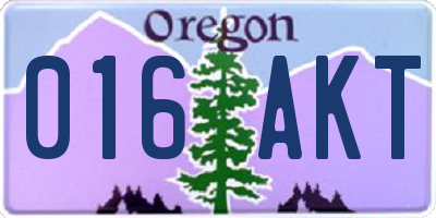 OR license plate 016AKT