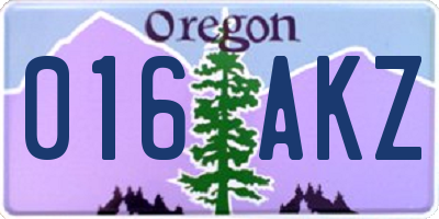 OR license plate 016AKZ