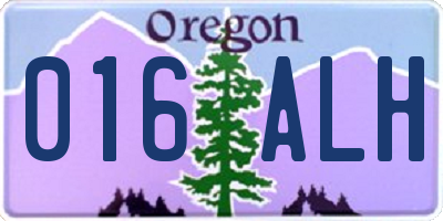 OR license plate 016ALH