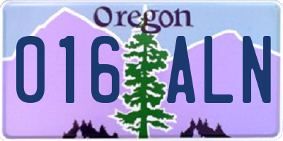 OR license plate 016ALN
