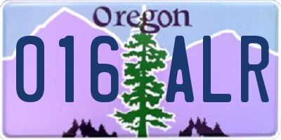 OR license plate 016ALR