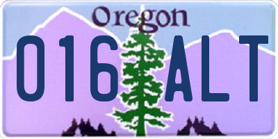 OR license plate 016ALT