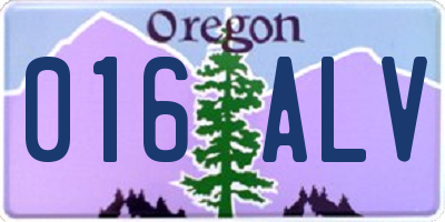 OR license plate 016ALV