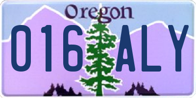 OR license plate 016ALY