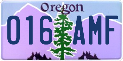 OR license plate 016AMF