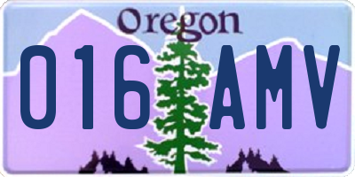 OR license plate 016AMV