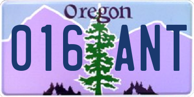 OR license plate 016ANT