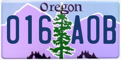 OR license plate 016AOB