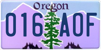 OR license plate 016AOF