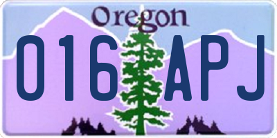 OR license plate 016APJ