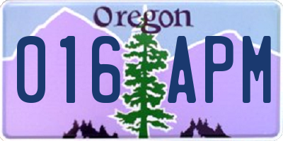 OR license plate 016APM