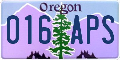 OR license plate 016APS